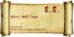Biri Rózsa névjegykártya